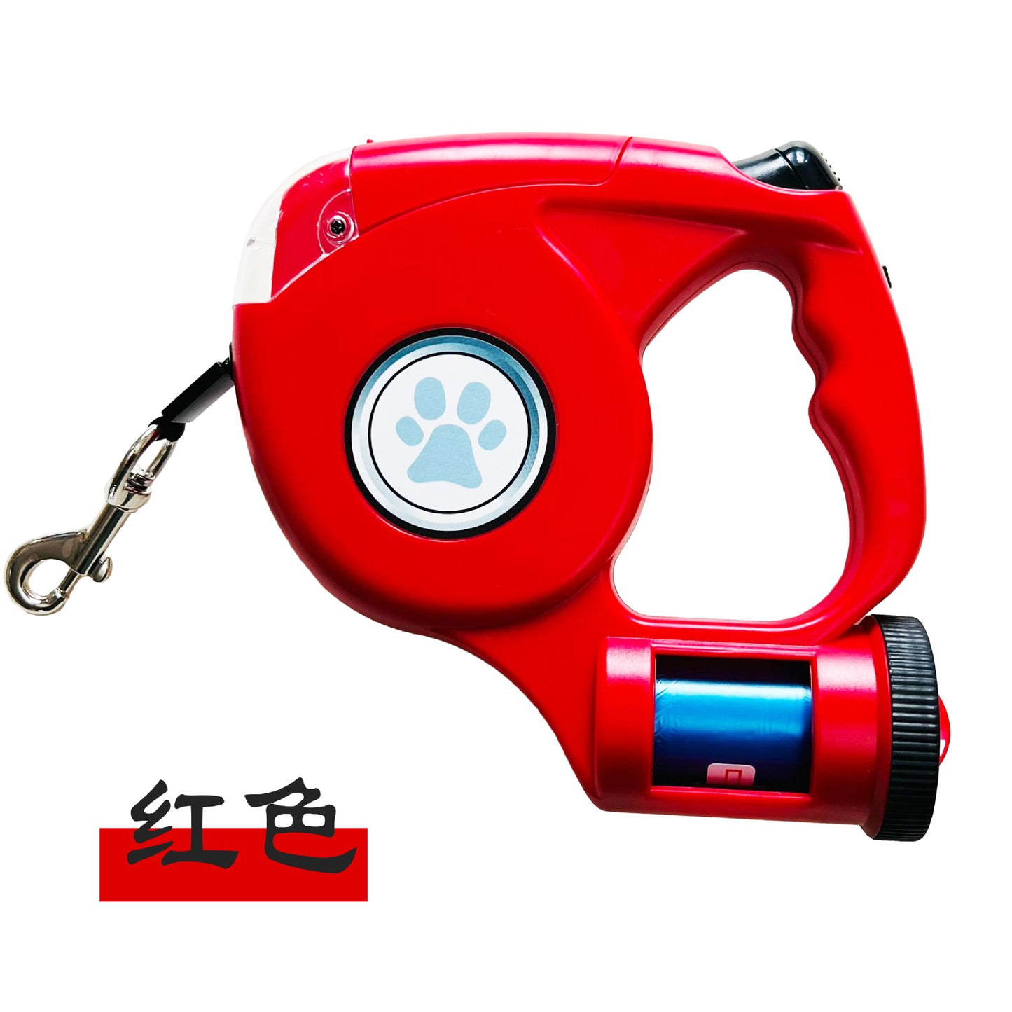Leash with belt and light