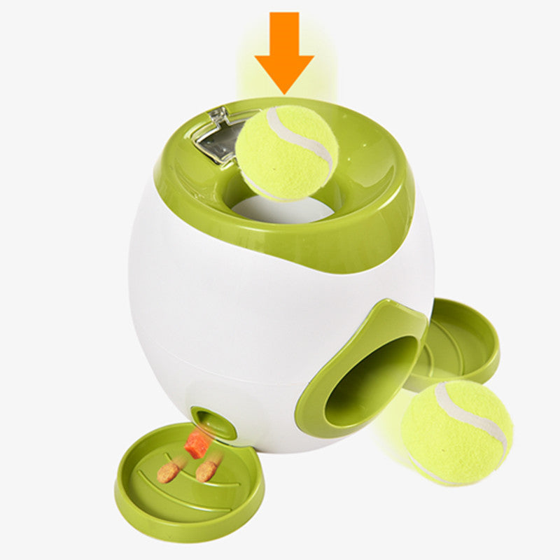 Cross-border new dog tennis food reward machine dog interactive training intelligent automatic food leaker pet toy
