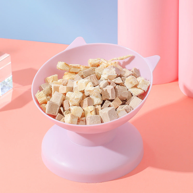 Cute cat bowl tilted high-legged neck cat bowl dog bowl drinking water pet bowl food bowl small cat and dog high-legged bowl