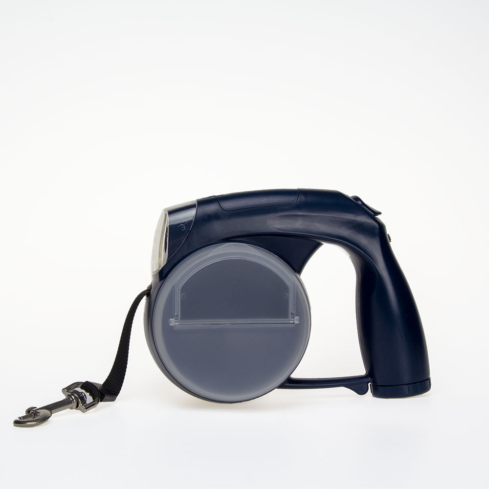 LED automatic retractable dog leash with bowl