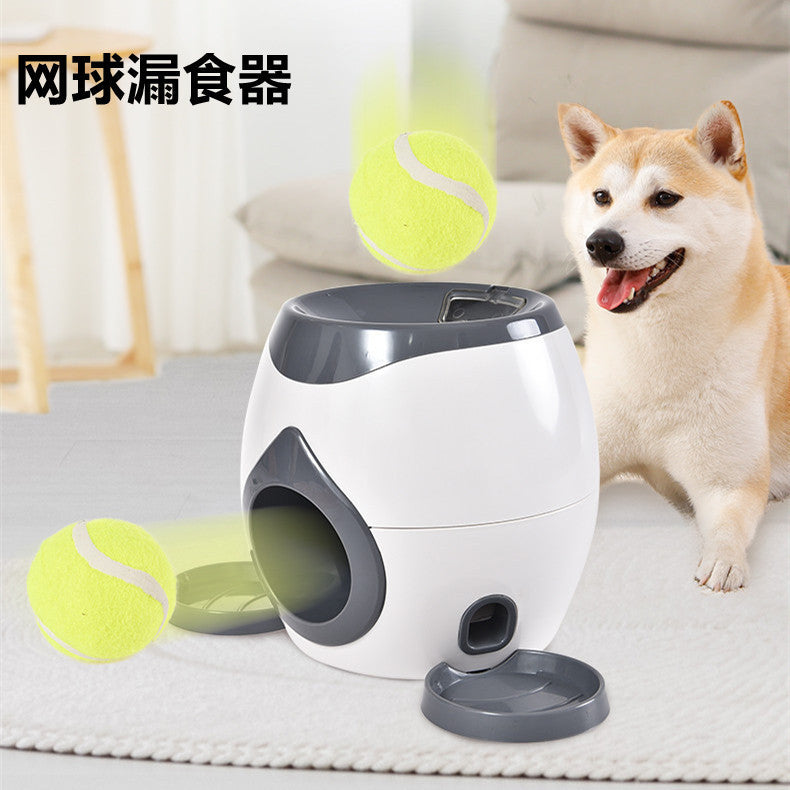 Cross-border new dog tennis food reward machine dog interactive training intelligent automatic food leaker pet toy