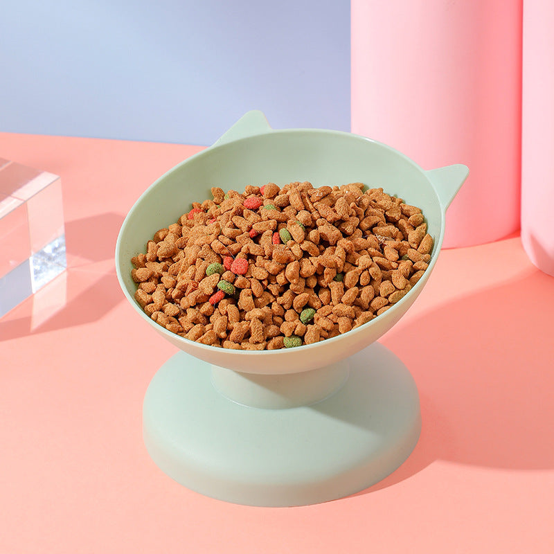 Cute cat bowl tilted high-legged neck cat bowl dog bowl drinking water pet bowl food bowl small cat and dog high-legged bowl