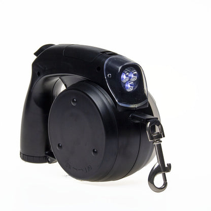 LED automatic retractable dog leash with bowl