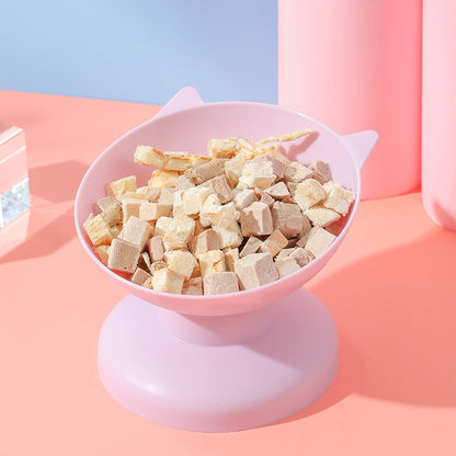Cute cat bowl tilted high-legged neck cat bowl dog bowl drinking water pet bowl food bowl small cat and dog high-legged bowl