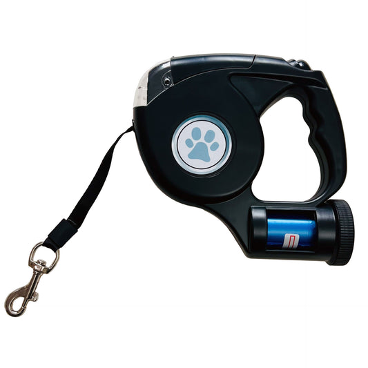 Leash with belt and light