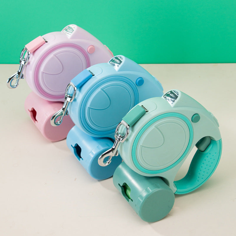 Dog leash with light automatic retractable